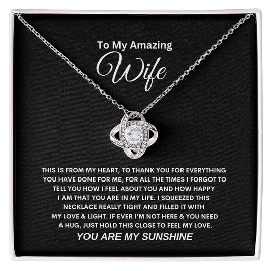 Wife - You Are Sunshine Love Knot Necklace - JENACDirect