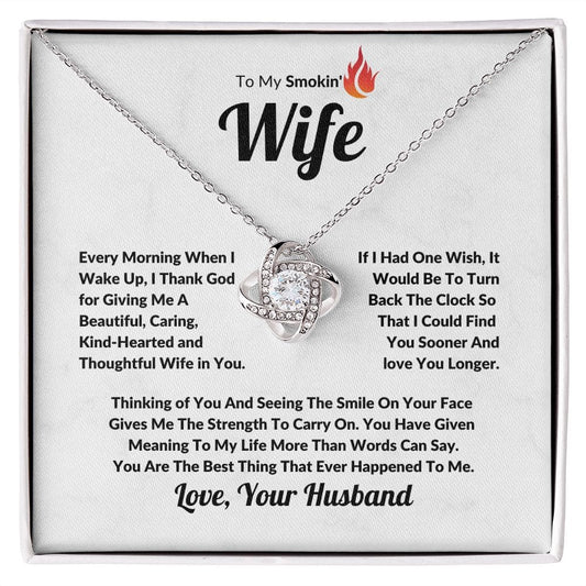 To My Smokin' Hot Wife Love Knot Necklace - JENACDirect