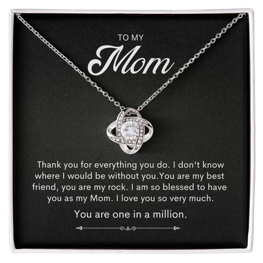 To My Mom | You are one in a million | Love Knot Necklace - JENACDirect