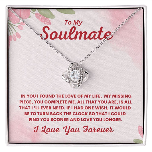 To My Soulmate - The Love of My Life - Love Knot Necklace - JENACDirect