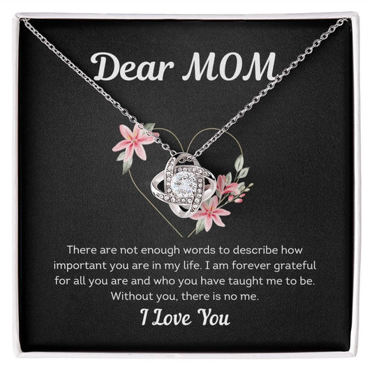 Dear Mom | I Love You | Love Knot Necklace - JENACDirect
