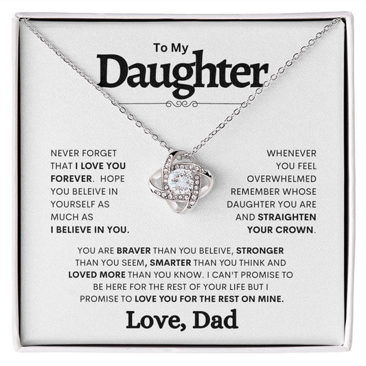 To My Daughter - I Love You - Love Knot Necklace - JENACDirect