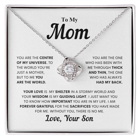To My Mom | Centre of my Universe | Love Knot Necklace - JENACDirect