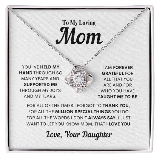 To My Loving Mom from Daughter | Love Knot Necklace - JENACDirect