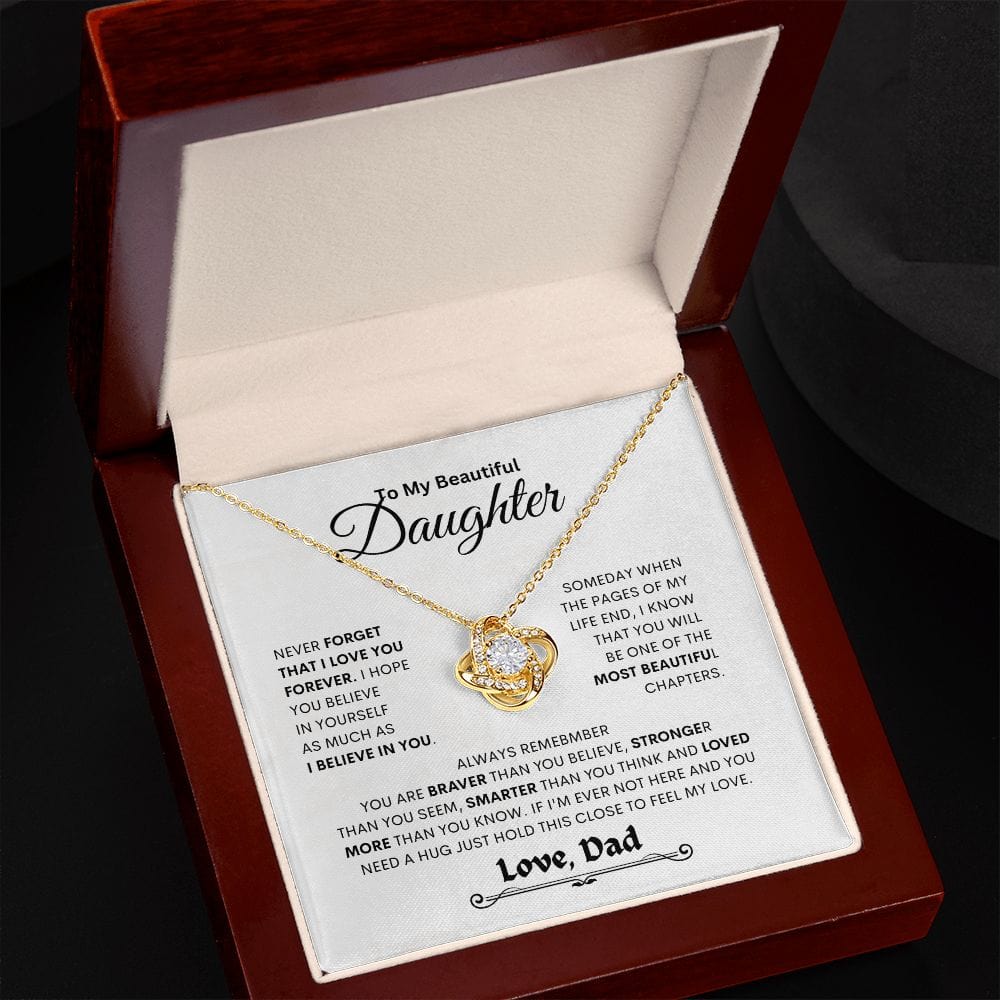 To My Daughter | From Dad| Love Knot Necklace - JENACDirect