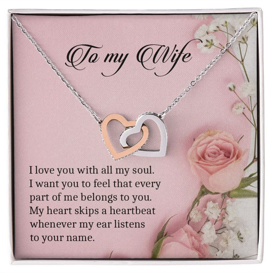 My Wife | I belong to you - Interlocking Hearts Necklace - JENACDirect