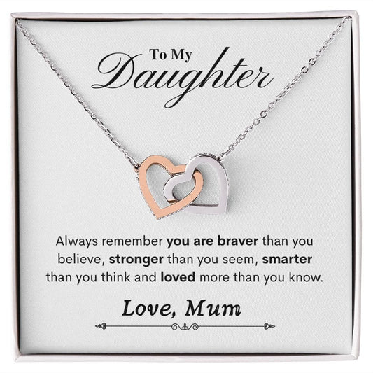 To My Daughter | Braver than you believe | Interlocking Necklace - JENACDirect