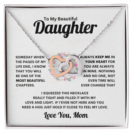 To My Beautiful Daughter - Interlocking Heart Necklace - JENACDirect