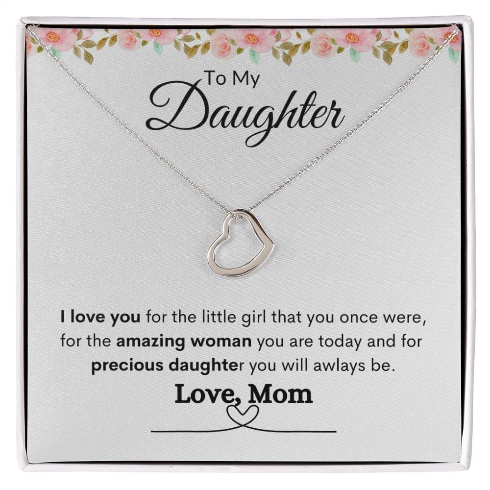 To My Daughter - Delicate Heart Necklace - JENACDirect