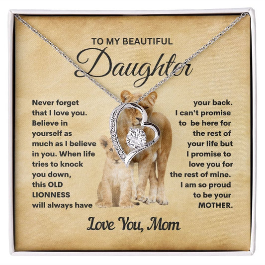 To My Beautiful Daughter - Proud to be your mother - Forever Love Necklace - JENACDirect