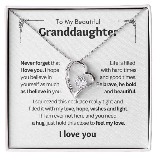 To My Beautiful Granddaughter - Forever Love Necklace - JENACDirect