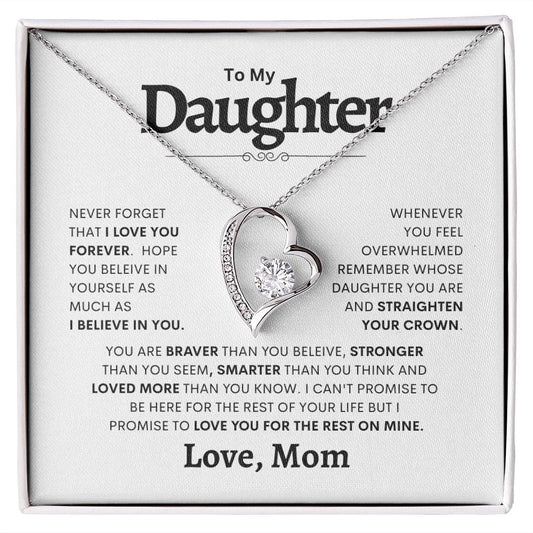 To My Daughter - Straighten Your Crown - Forever Love Necklace - JENACDirect