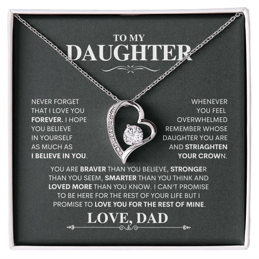 To My Daughter - Straighten Your Crown - Forever Love Necklace - JENACDirect