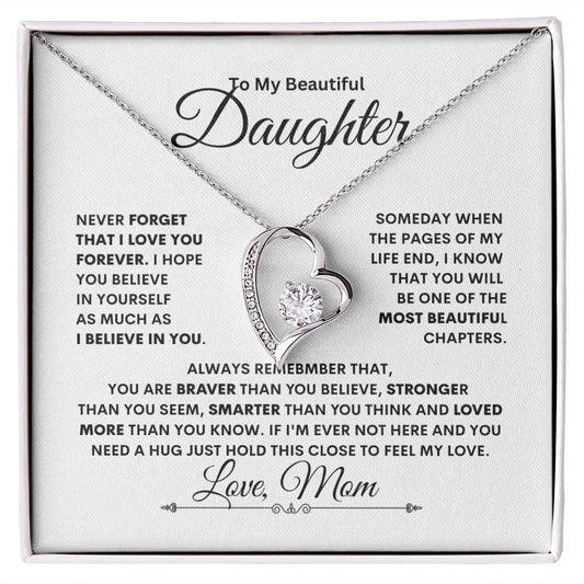 To My Beautiful Daughter - I believe in you - Forever Love Necklace - JENACDirect