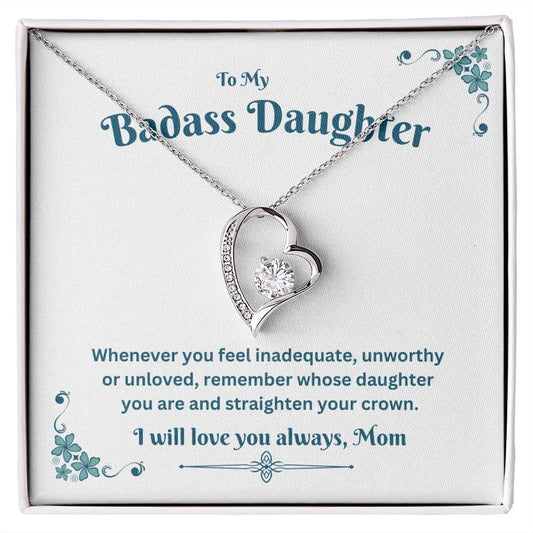 To My Badass Daughter - From Mom - Forever Love Necklace - JENACDirect