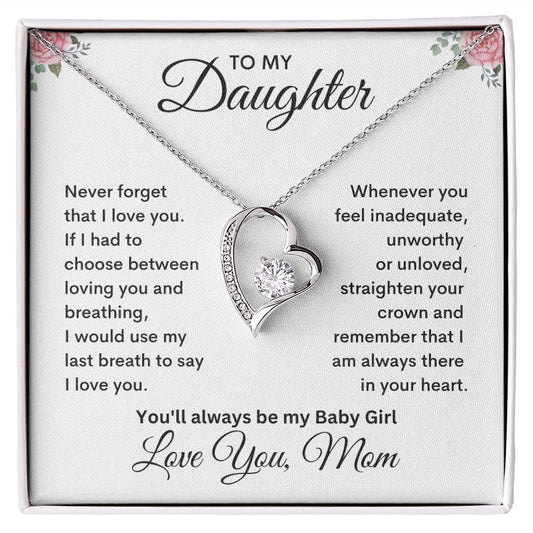 To My Daughter - My Baby Girl - Forever Love Necklace - JENACDirect