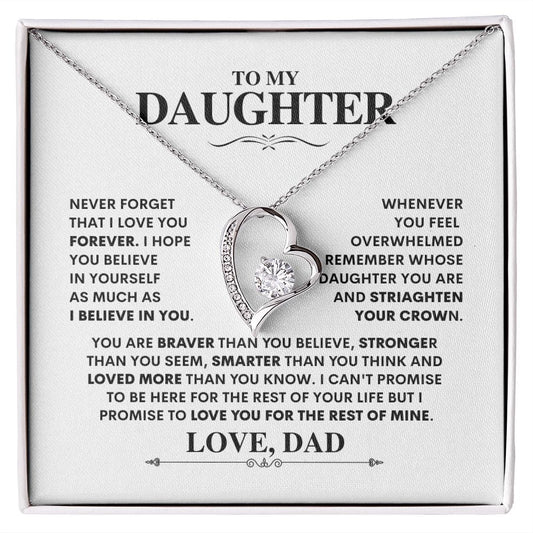 To My Daughter - Straighten Your Crown - Forever Love Necklace - JENACDirect