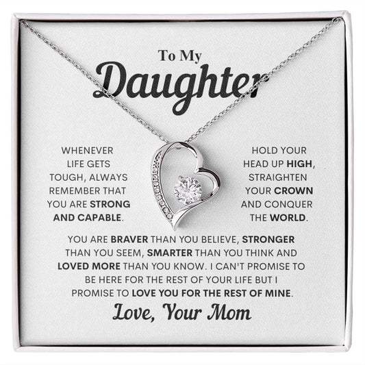 To My Daughter | You are Strong and Capable | Forever Love Necklace - JENACDirect