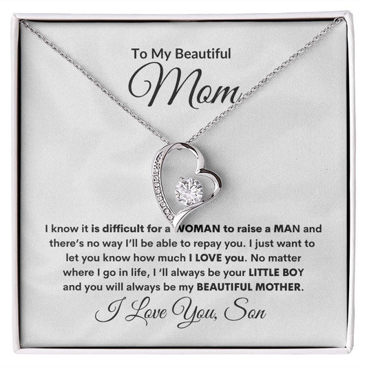 To My Beautiful Mom from Son - Forever Love Knot Necklace - JENACDirect