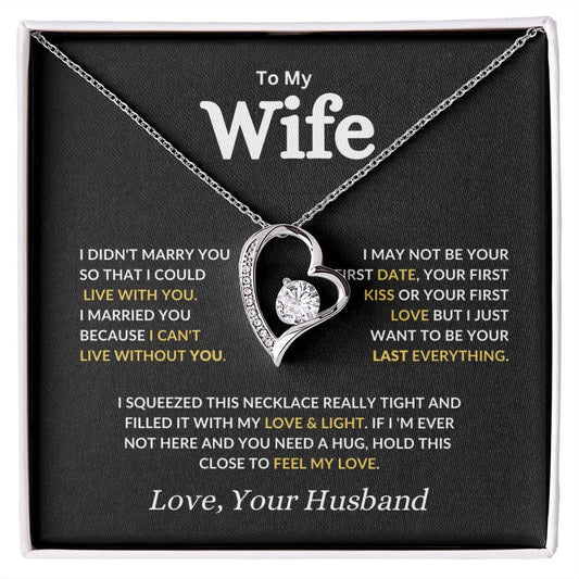 To My Wife - I Can't Live Without You Forever Love Necklace - JENACDirect
