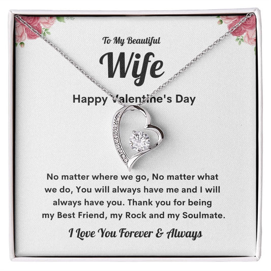 To My Beautiful Wife - My Rock - Forever Love Necklace - JENACDirect
