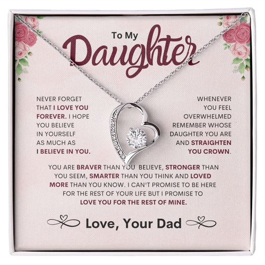 To My Daughter - From Dad - Forever Love Necklace - JENACDirect