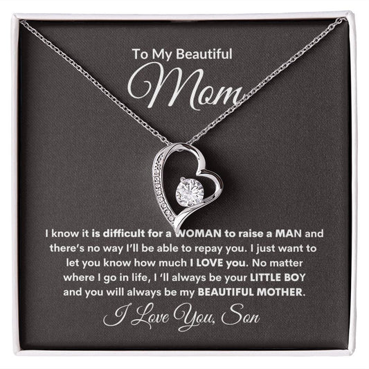 To My Beautiful Mom from Son - Forever Love Necklace - JENACDirect