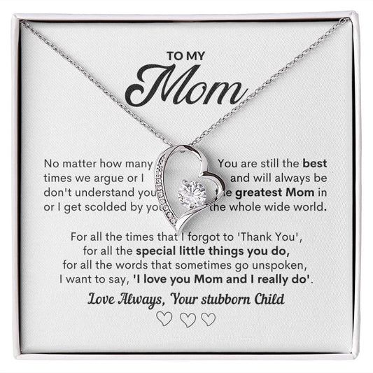 To My Mom | Greatest Mom | Forever Love Necklace - JENACDirect