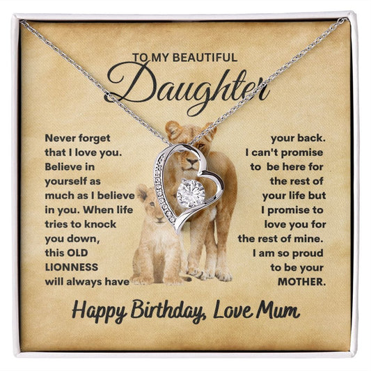 Daughter - Happy Birthday from Mum - Forever Love Necklace - JENACDirect