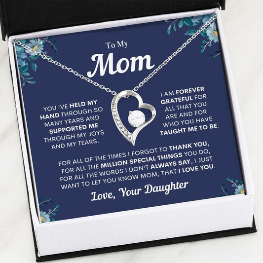 To my Mom | Forever Grateful | Forever Love Necklace - JENACDirect