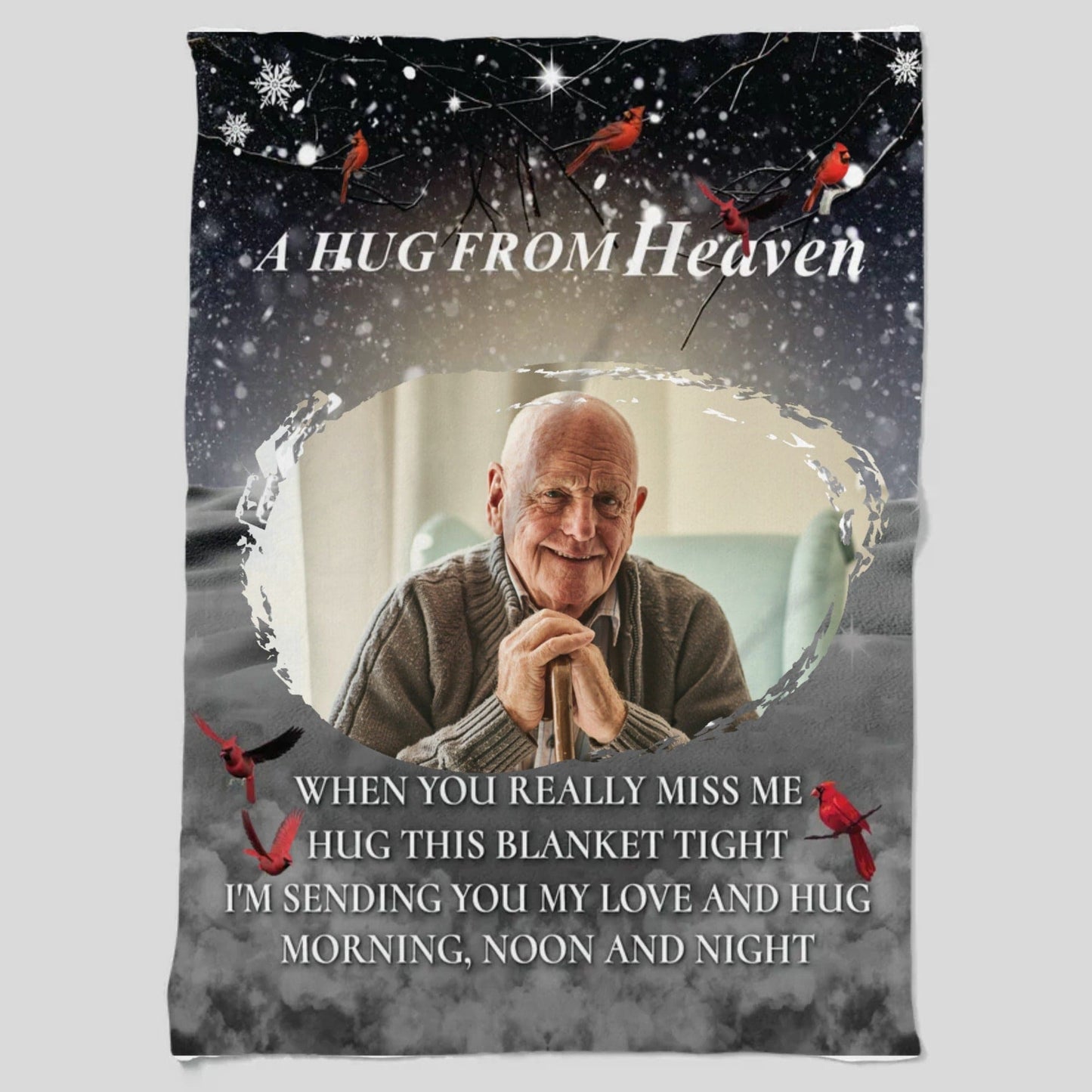 Personalized Memorial Photo Blanket - A Hug From Heaven