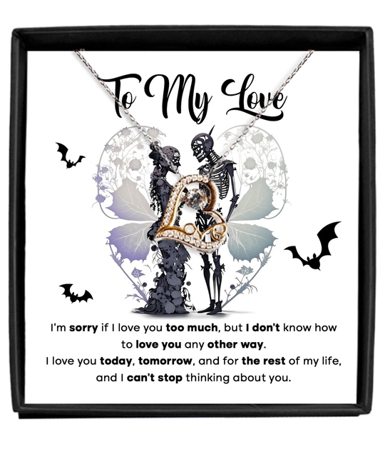 To My Love - Love You Too Much | Love Dancing Sterling Silver  Necklace - JENACDirect