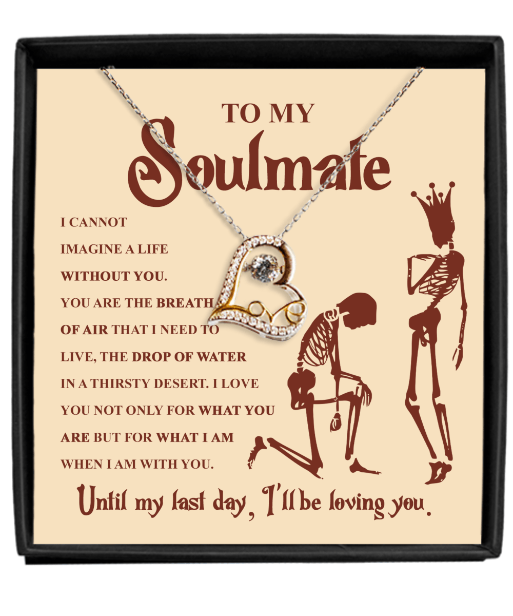 To My Soulmate | Breath Of Air | Love Dancing Sterling Silver Necklace - JENACDirect