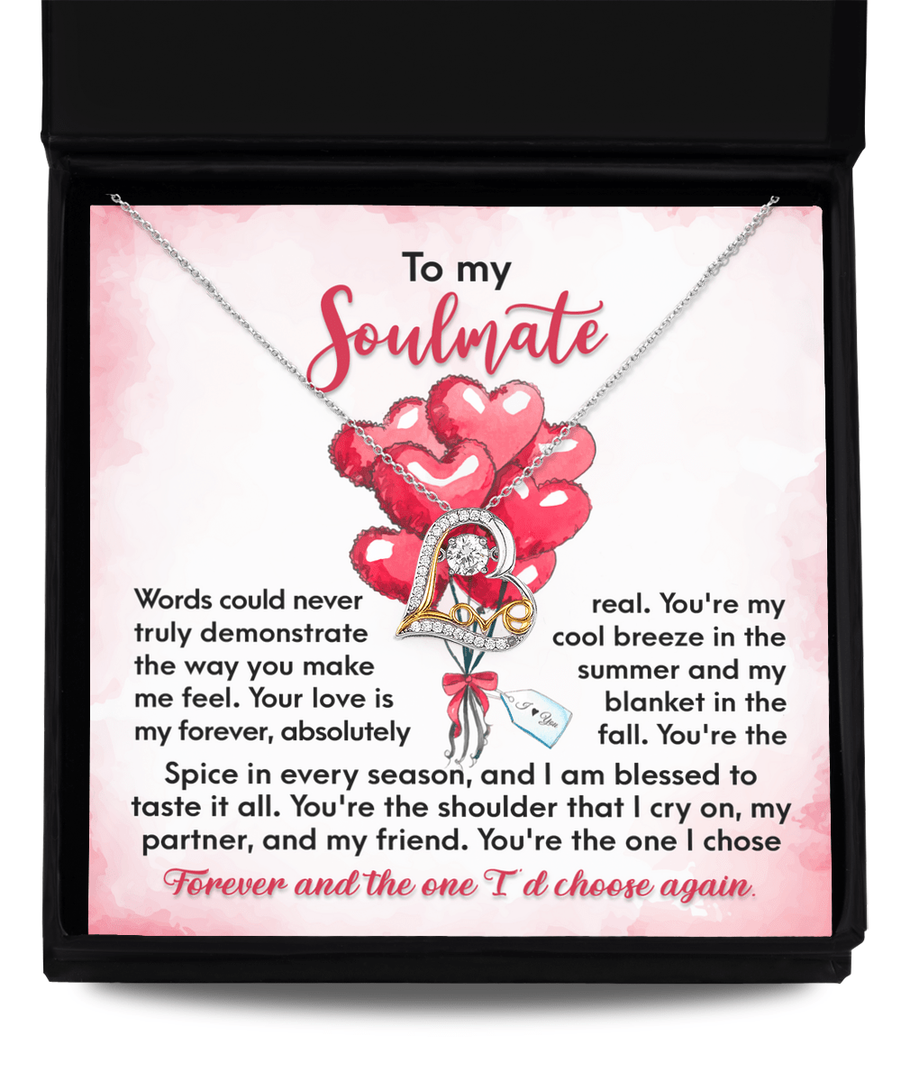 To My Soulmate | I Chose Forever | Love Dancing Necklace