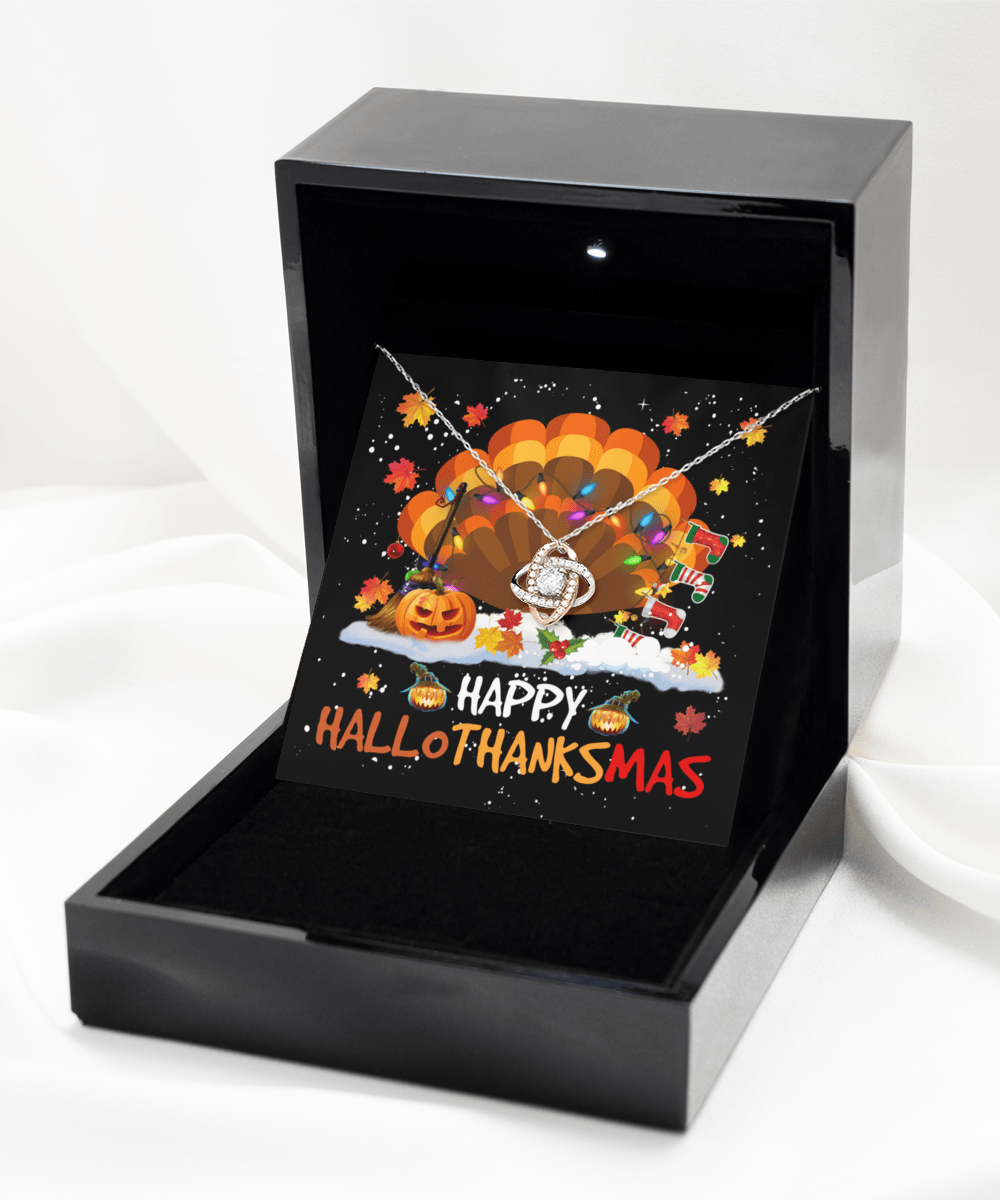 Happy Hallo ThanksMas Love Knot Rose Gold Necklace - JENACDirect