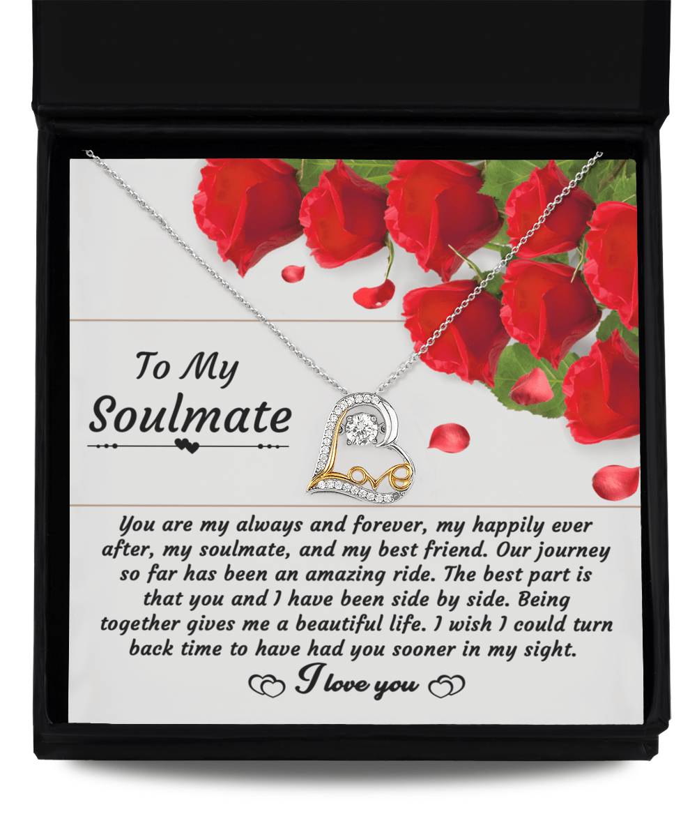 To My Soulmate | Side By Side | Love Dancing Necklace