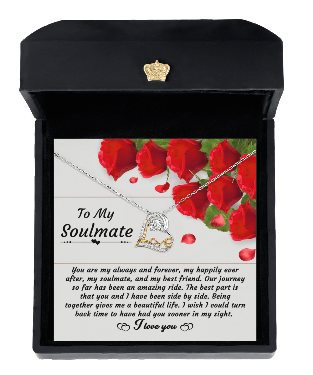 To My Soulmate | Side By Side | Love Dancing Necklace