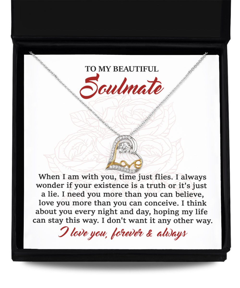 To My Beautiful Soulmate | I Need You | Love Dancing Necklace