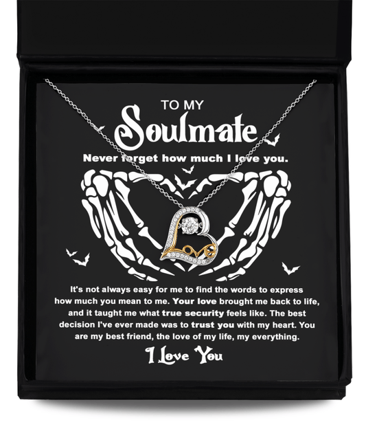 To My Soulmate | True Security | Love Dancing Sterling Silver Necklace - JENACDirect