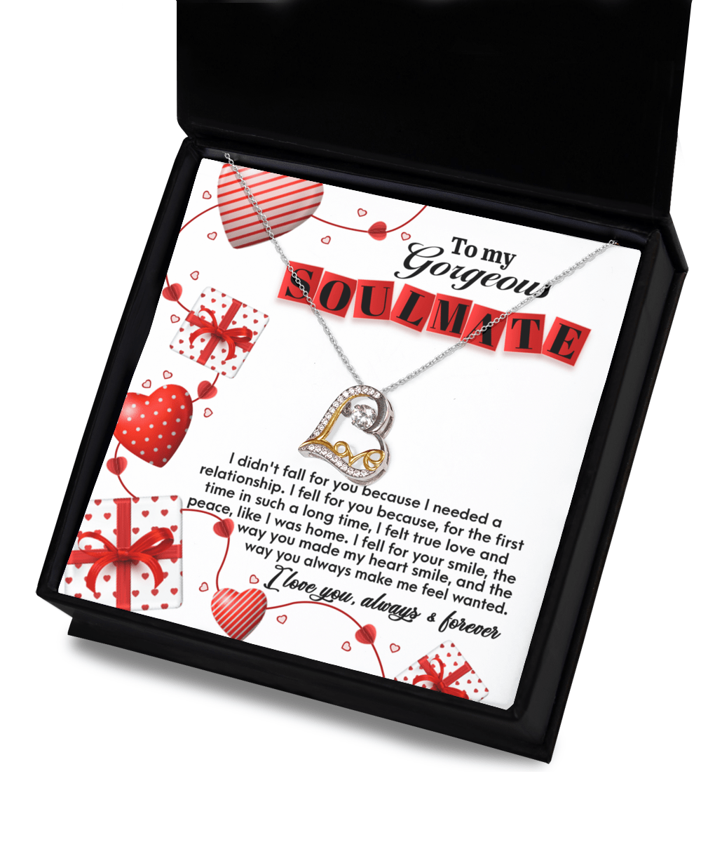 To My Gorgeous Soulmate | Fall For You | Love Dancing Necklace