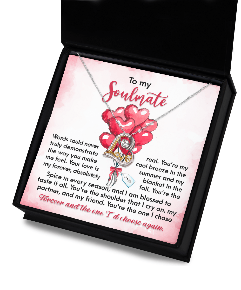 To My Soulmate | I Chose Forever | Love Dancing Necklace