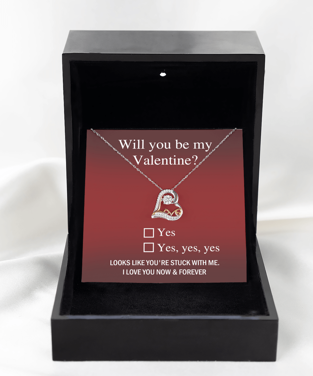 Will You Be My Valentine? | Yes | Love Dancing Necklace