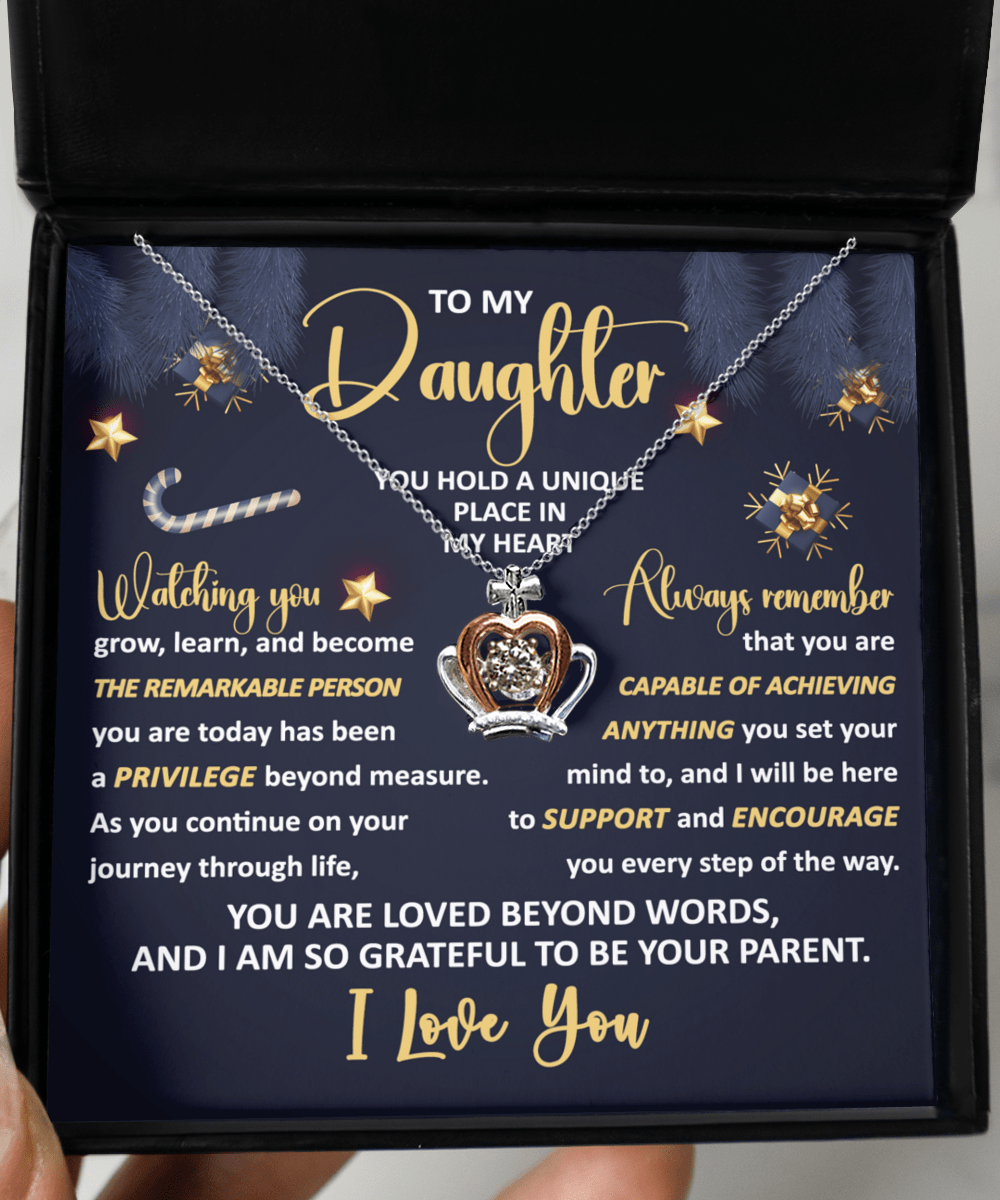 To My Daughter | Unique Place | Crown Pendant Necklace - JENACDirect