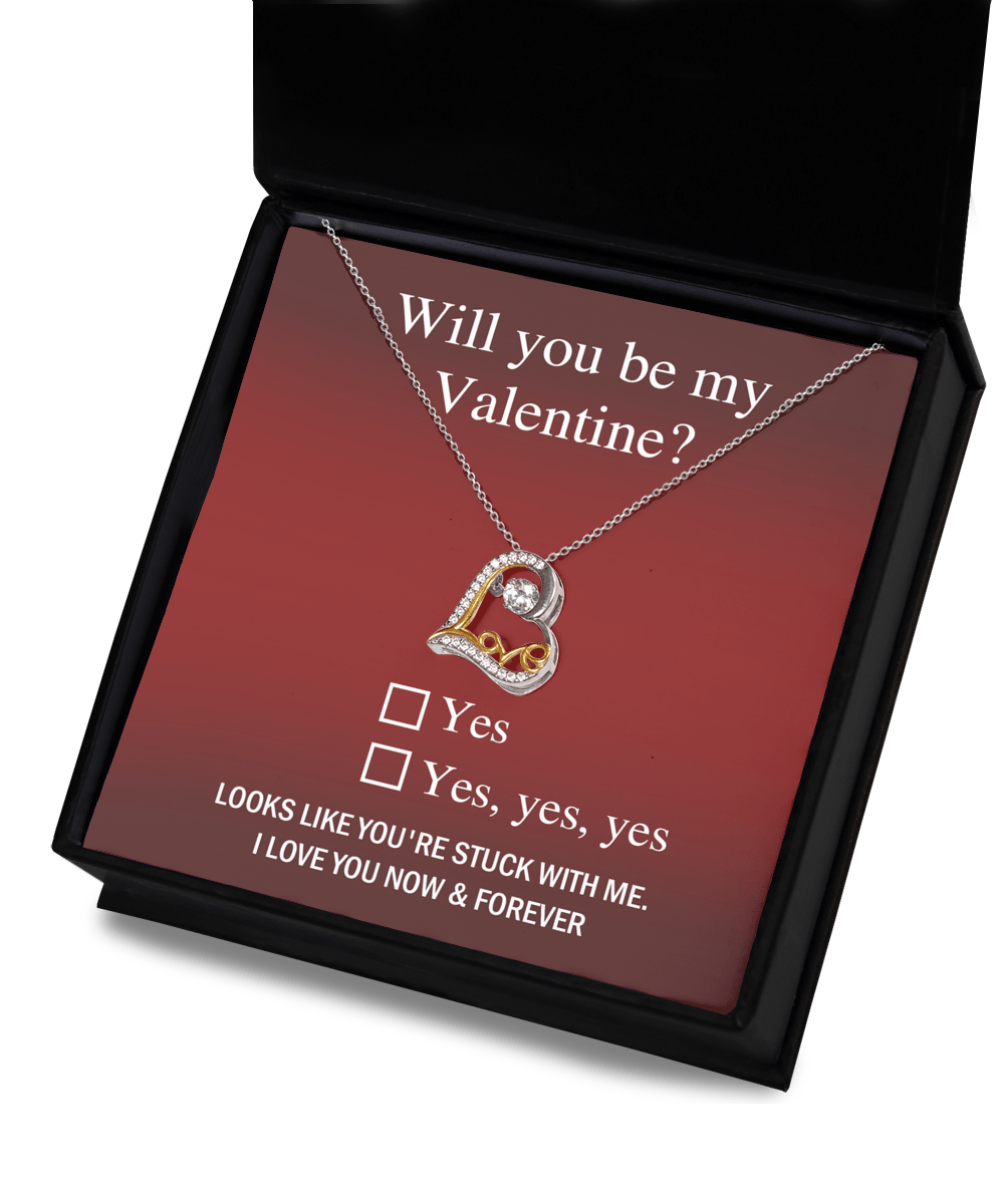 Will You Be My Valentine? | Yes | Love Dancing Necklace