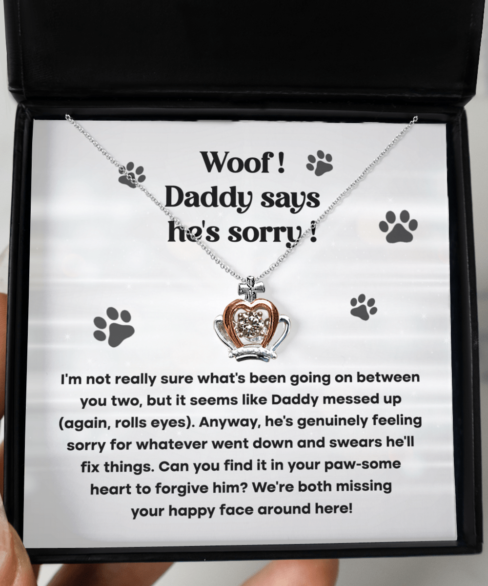 Daddy Says He's Sorry | Crown Pendant Necklace