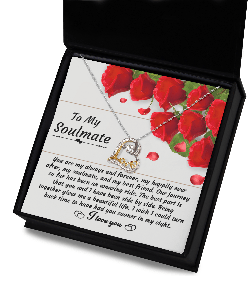 To My Soulmate | Side By Side | Love Dancing Necklace