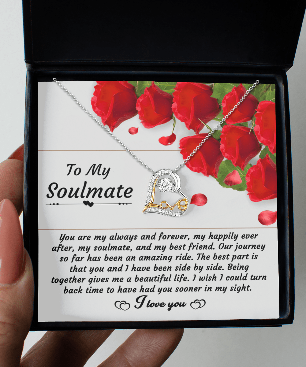 To My Soulmate | Side By Side | Love Dancing Necklace