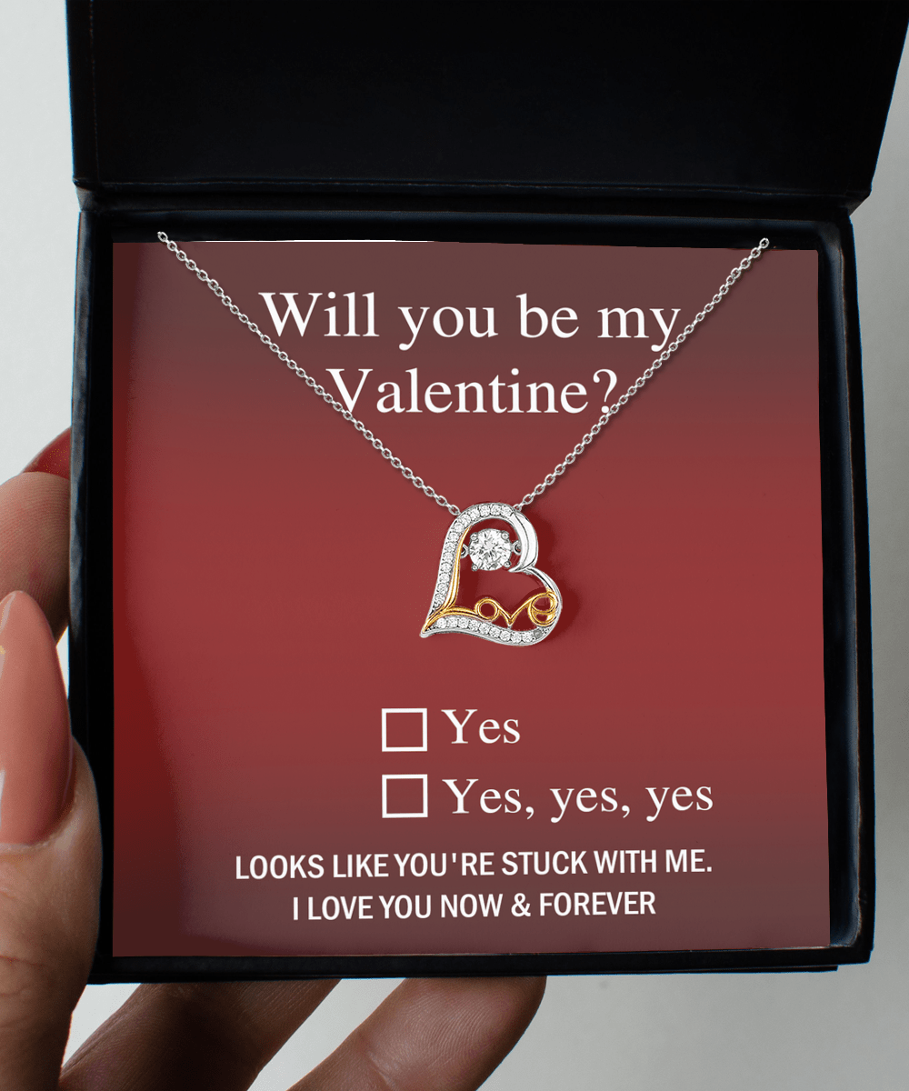 Will You Be My Valentine? | Yes | Love Dancing Necklace