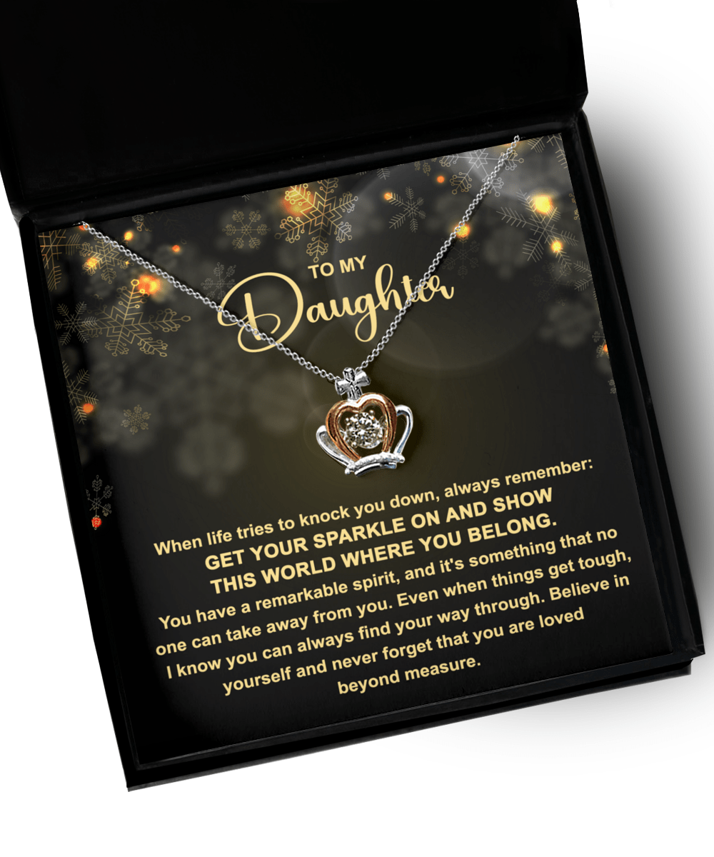 To My Daughter | Get Your Sparkle | Crown Pendant Necklace