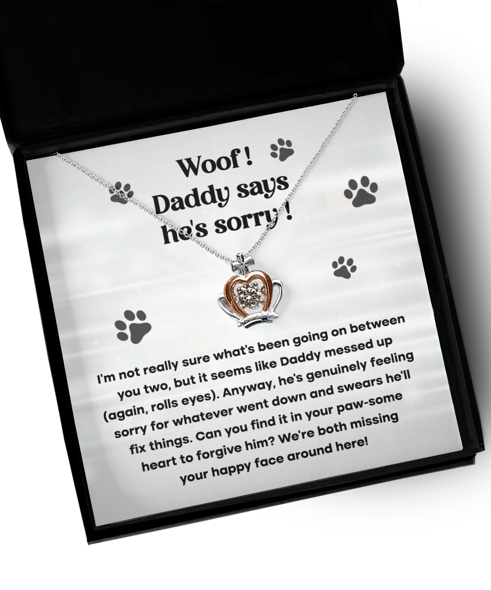 Daddy Says He's Sorry | Crown Pendant Necklace